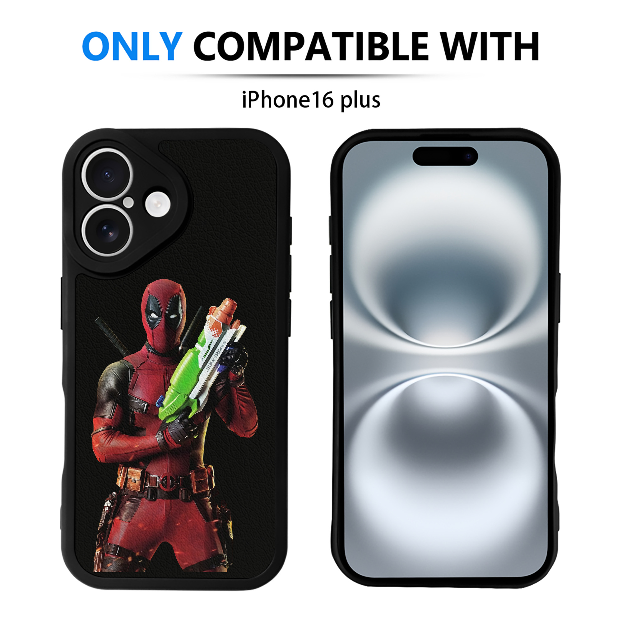 （画像用） Deadpool デッドプール 【iPhone 16シリーズ対応】シリコンスマホケース（レザー調） 材質：シリコン
